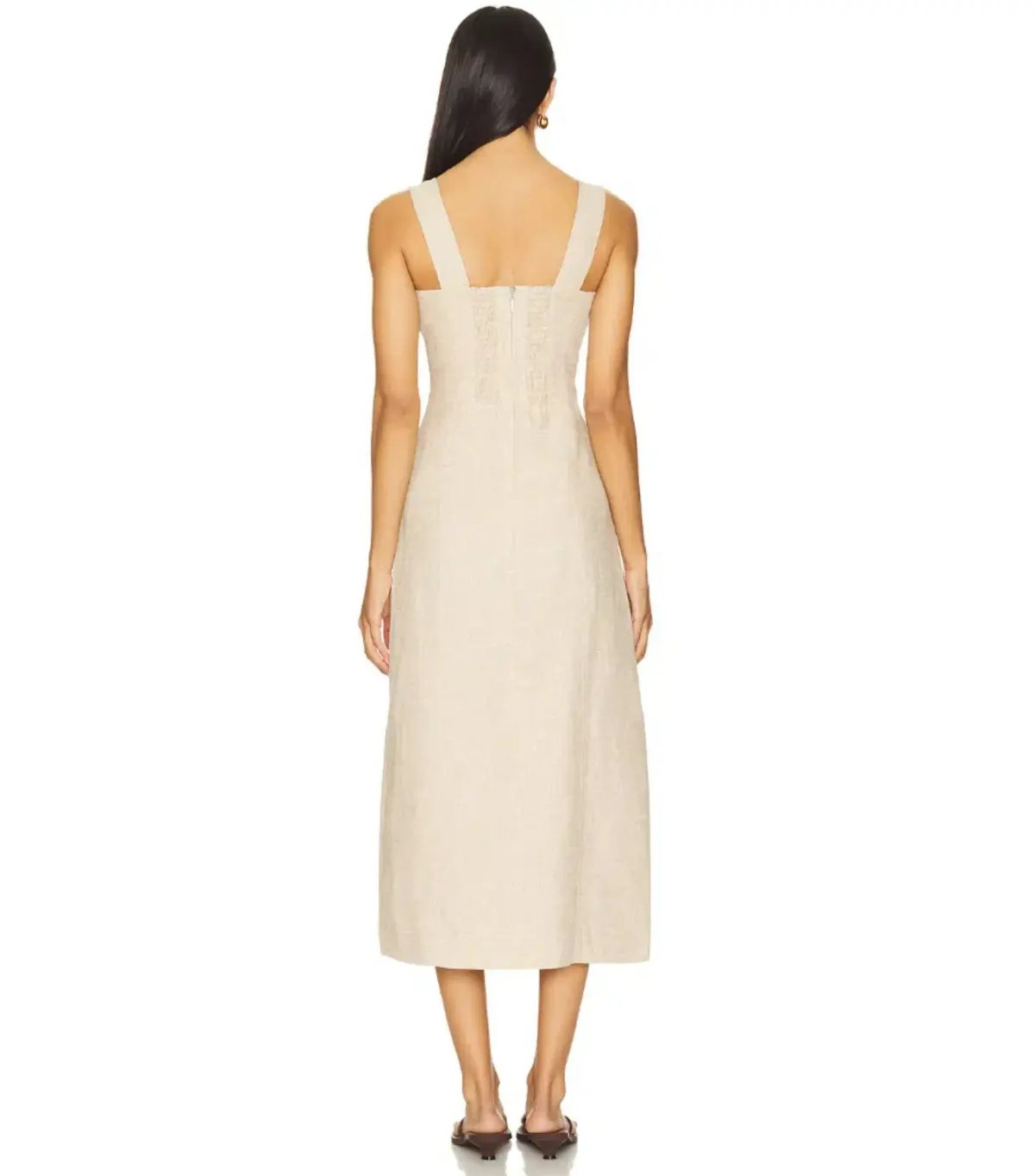 Aje Morgan Midi Dress Beige Size AU 14 photo 3