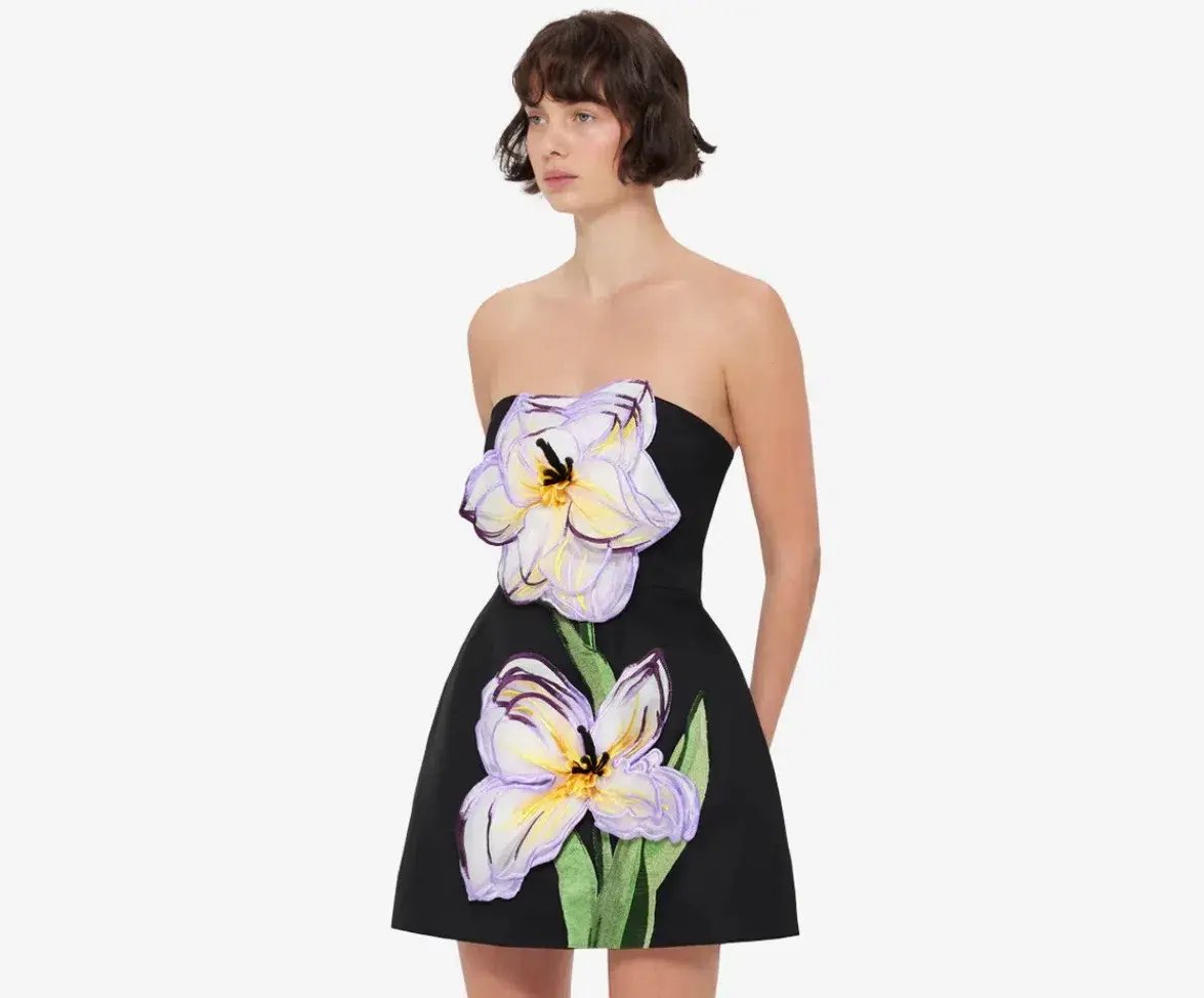 Leo Lin Flower Dress Size 6 photo 2