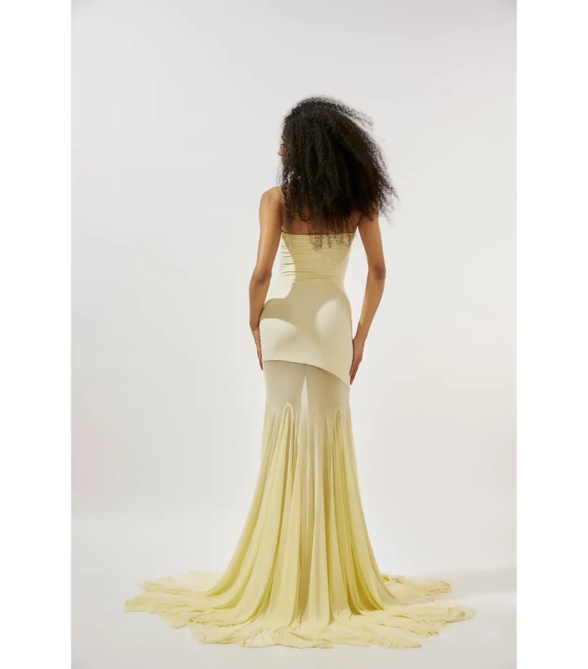 Deme By Gabriella Dahlia Strapless Gown Butter Yellow Size AU 6 photo 2