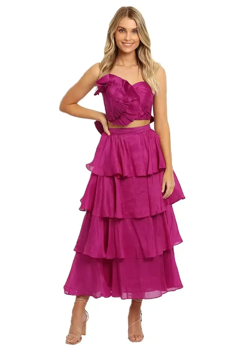 Leo Lin Violet Bustier and Skirt Set Size 14 photo 5