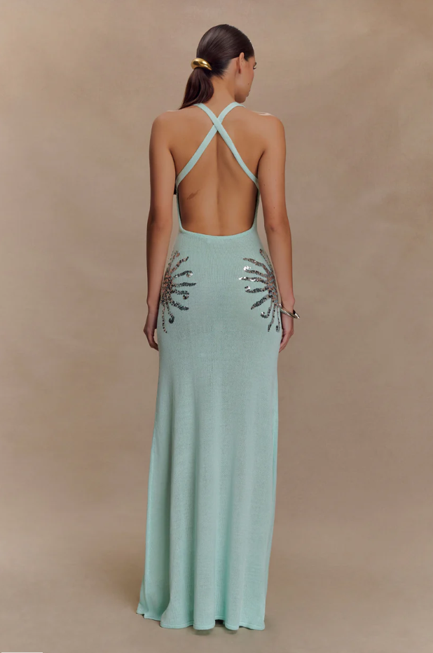 Meshki Ellington Knit Midi Dress - Lagoon Blue photo 4