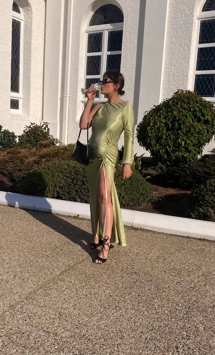 Bec & Bridge Kai Asym Maxi Dress Pear Green Size AU 8 photo 3
