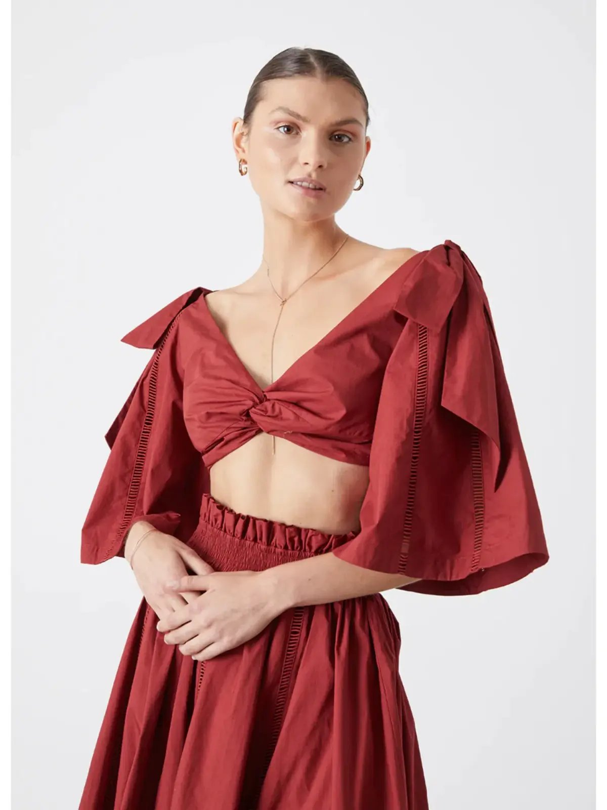 Joslin Studio Hollie Organic Cotton Crop Top + Skirt set Size 8 photo 2