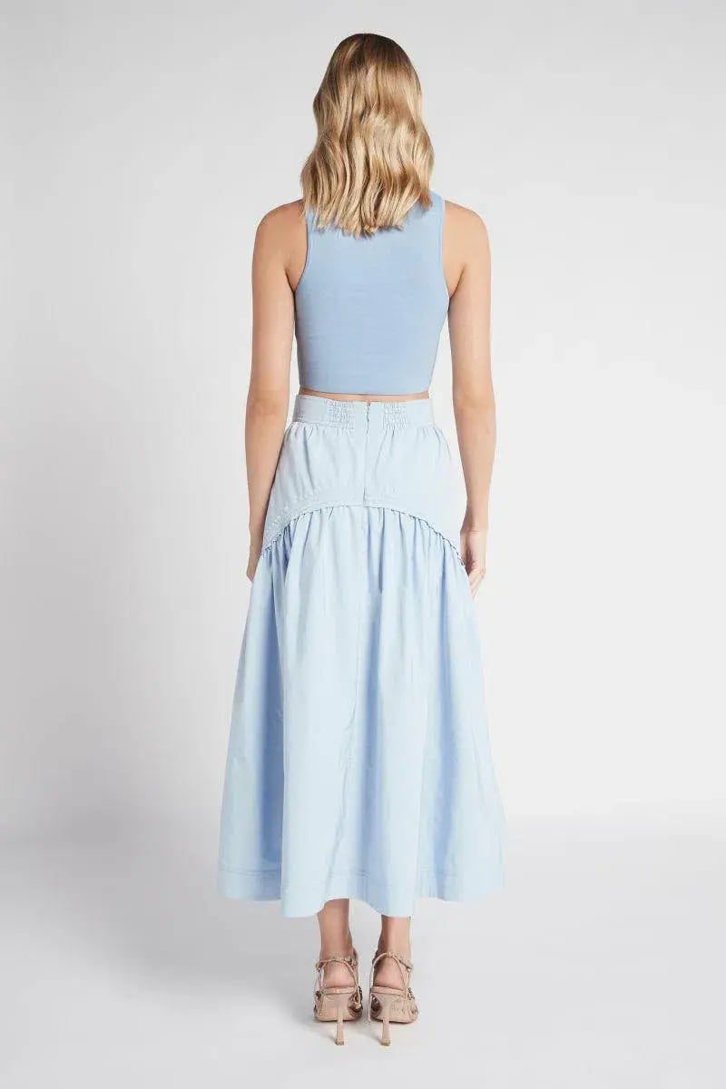 Aje Cosmos Drawstring Midi Skirt Blue Size AU 6 photo 2