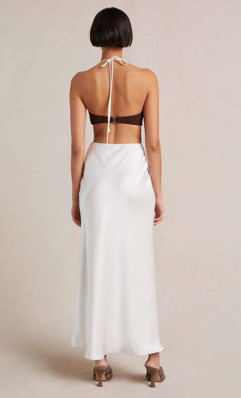 Bec & Bridge Nadia Cut Out Dress Ivory/Chocolate Size 10 photo 4