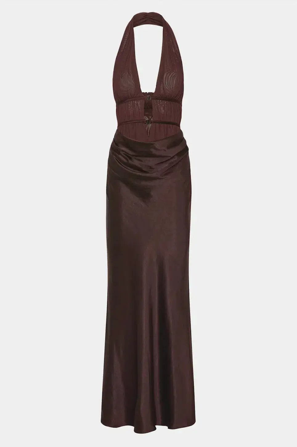 Misha The Celine Satin Dress Umber Brown Size S / AU 8 photo 5