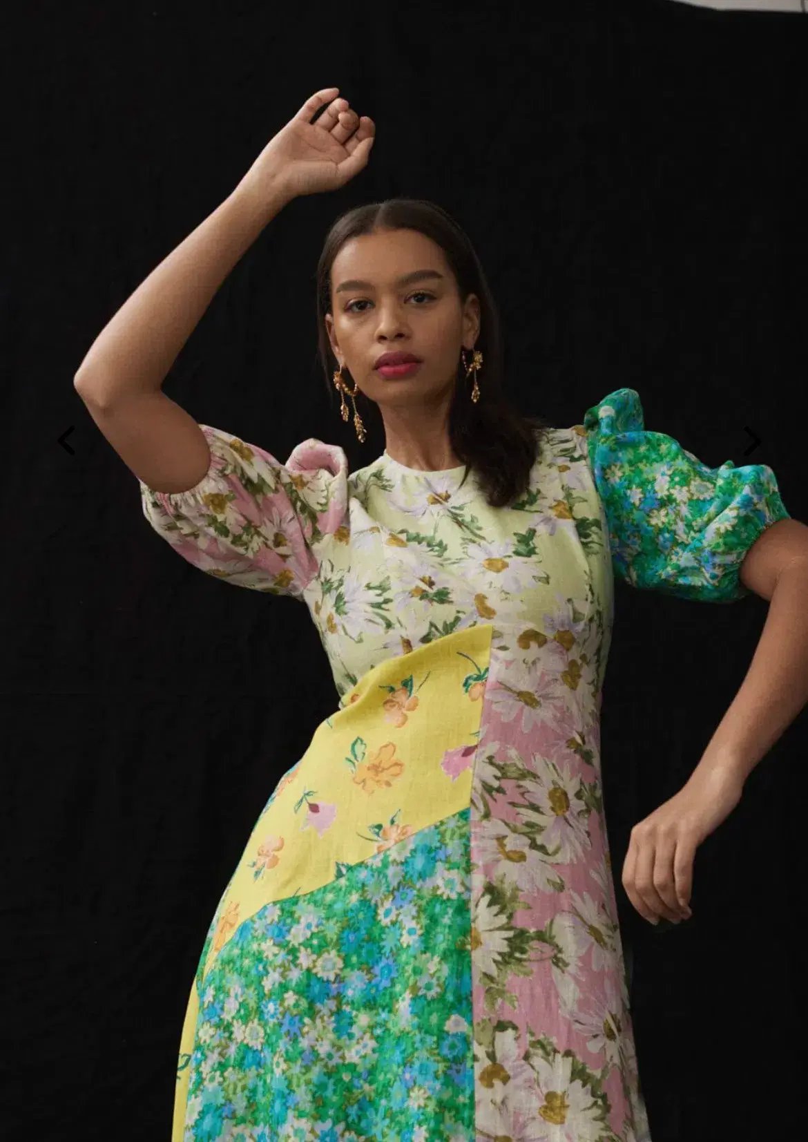 Alemais Kenzie Patchwork Floral Midi Dress Multi Size AU 10 photo 2