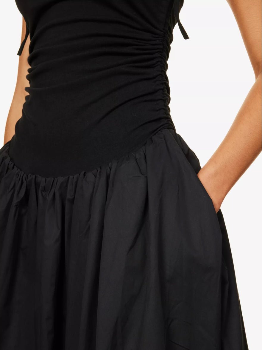 Amy Lynn Alexa Spaghetti Strap Stretch Cotton Maxi Dress - Black photo 2