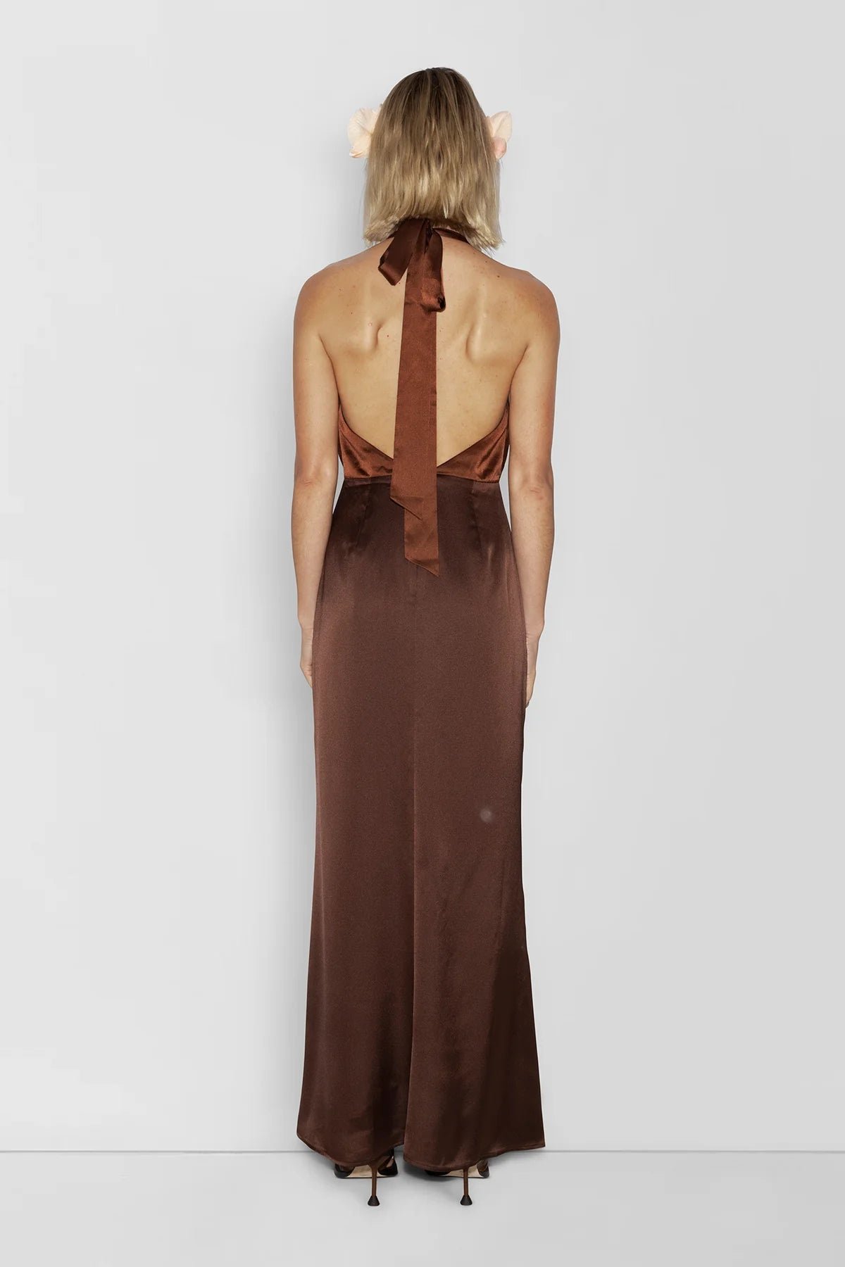 THE WOLF GANG OAHU SLIP DRESS - CHOCOLATE photo 3