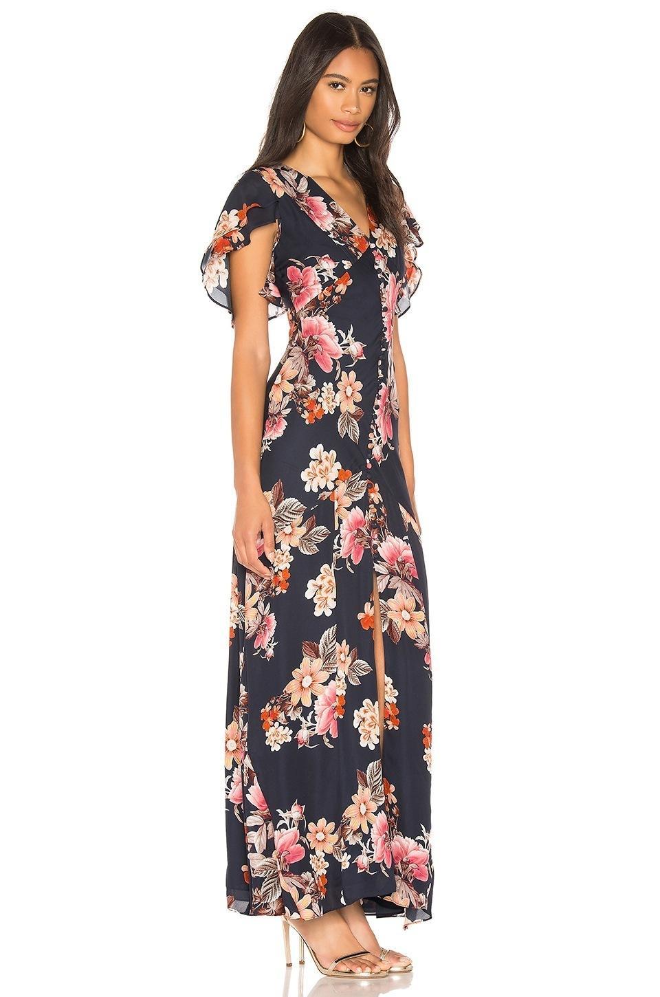 Navy Floral Layered Pintuck Dress photo 2