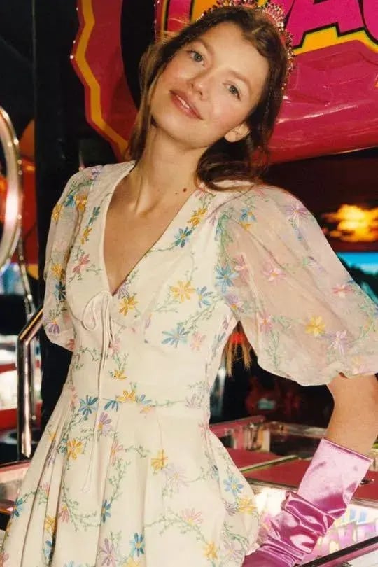 For Love & Lemons Majorie Mini Dress Size M photo 2