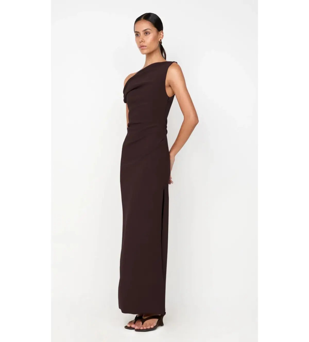 Bec & Bridge Leora Asym Maxi Dress Dark Chocolate Size AU 10 photo 2