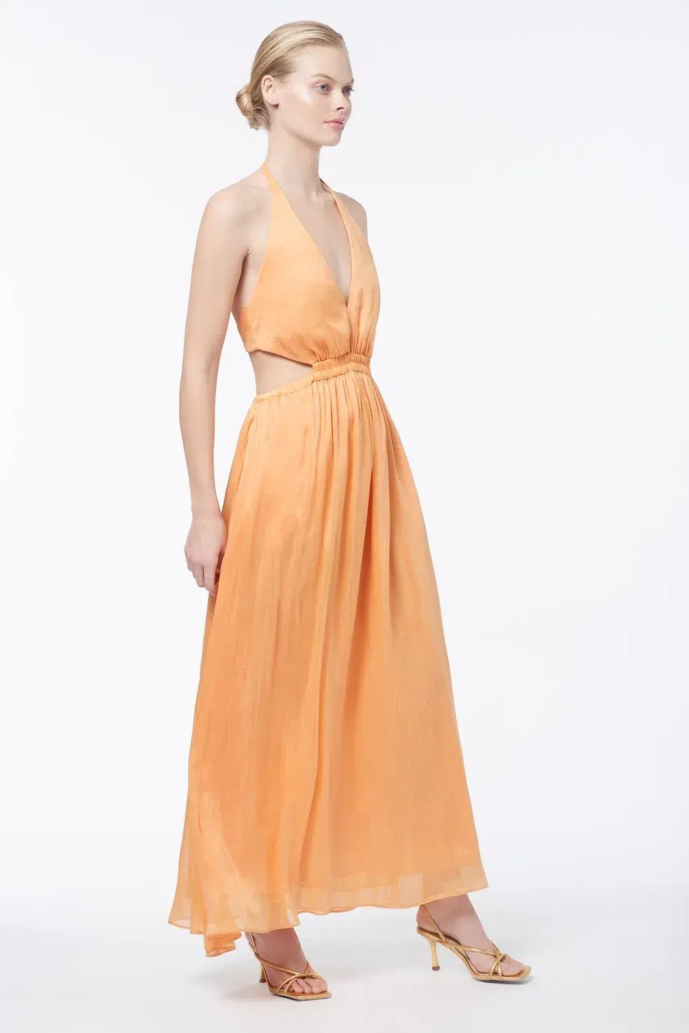 Manning Cartell Lyrical Colours Halter Maxi Dress Orange Size 8 photo 4