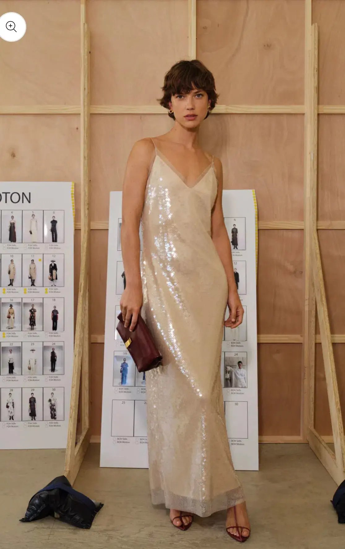 Oroton Sequin Slip Dress Champagne Size 10 photo 4