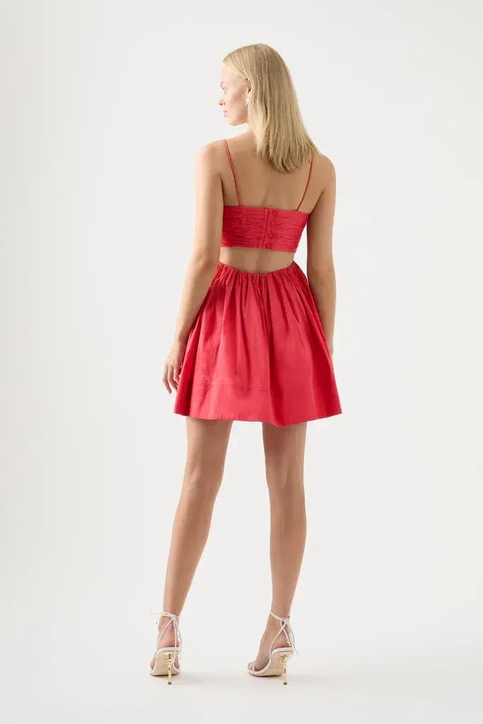 AJE Liza Ruched Baby Doll Dress Pink Size 10 photo 3