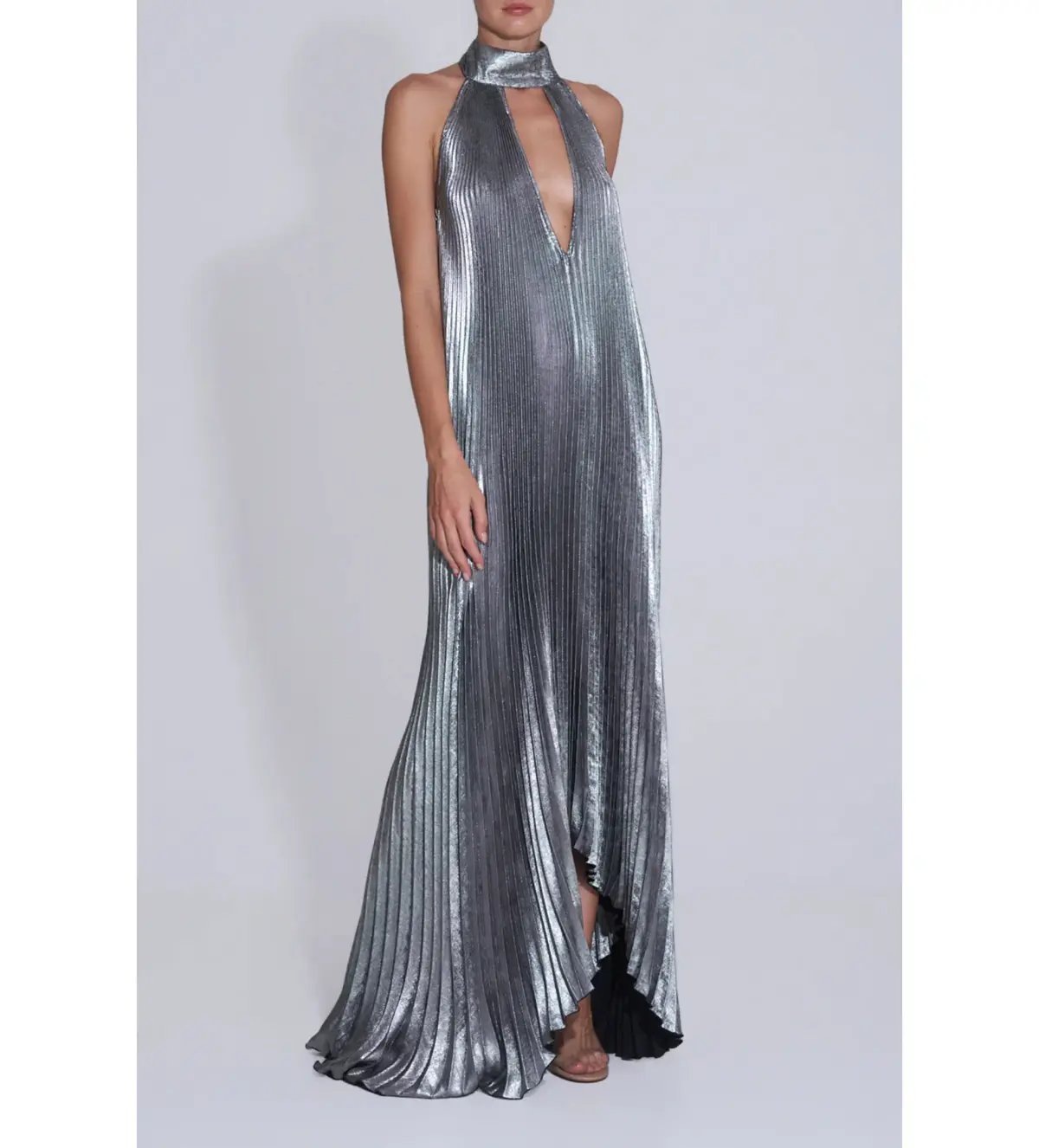 L'Idee Opera Gown Gunmetal Shimmer Size AU 8 photo 3