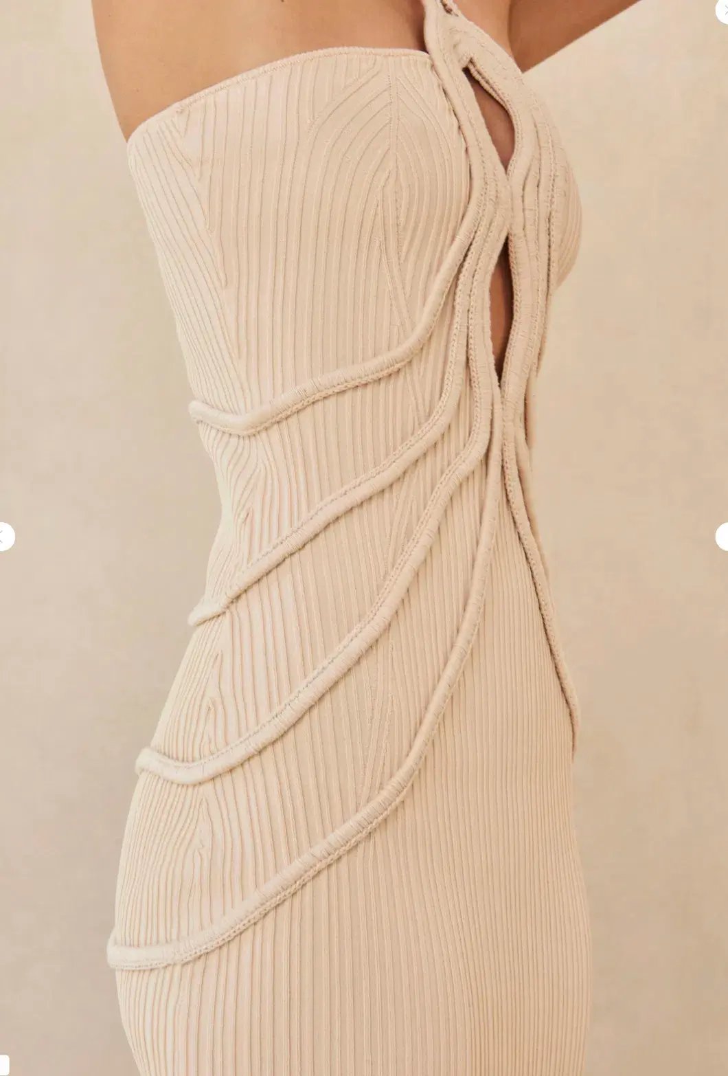 Cult Gaia Avery Knit Dress Cream Size 8 photo 4