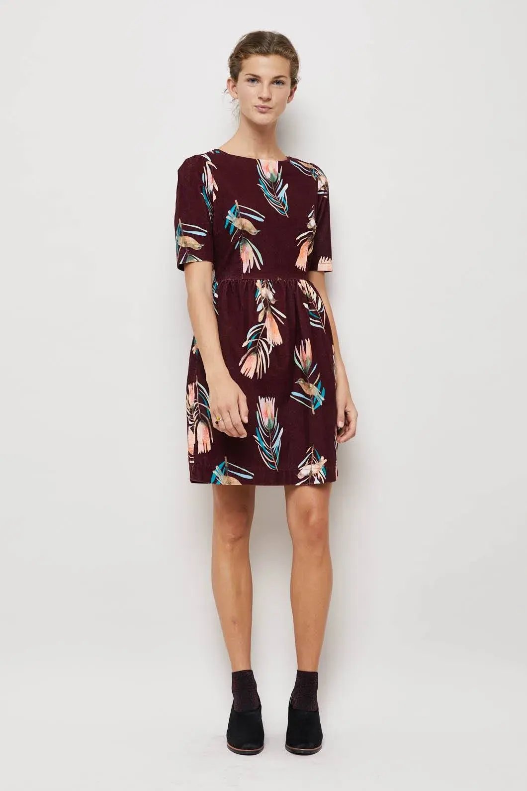 Gorman X Dana Kinter Sugarbush Cord Mini Dress Floral Size 10 photo 3