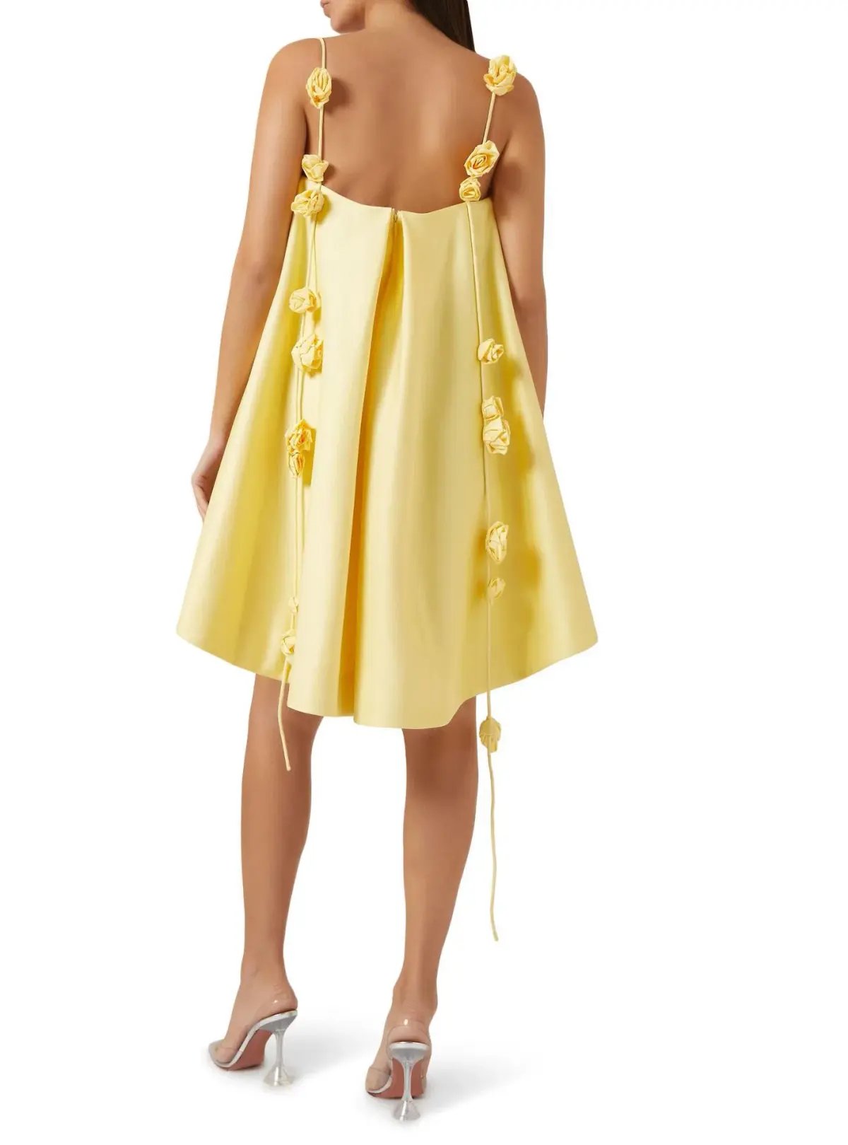 Leo Lin Fiona Rose Mini Dress Yellow Size 12 photo 2