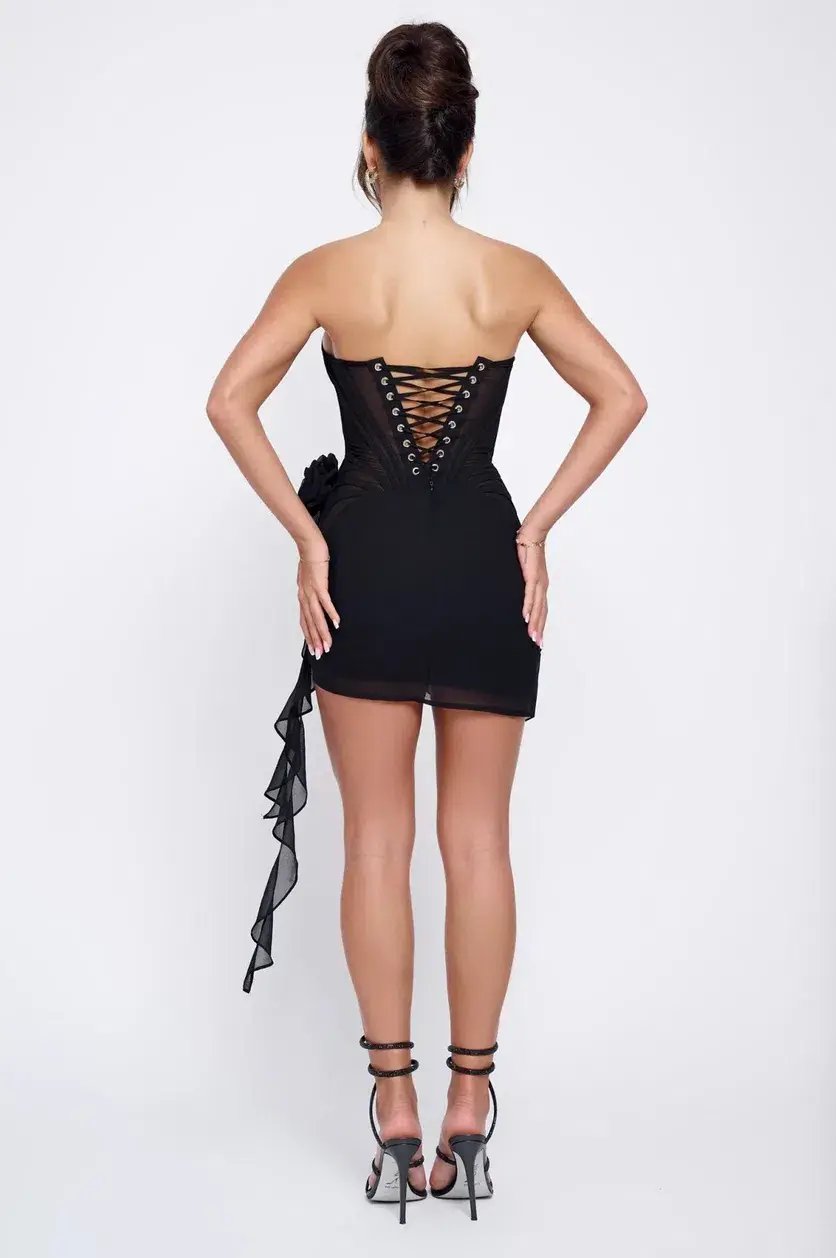 Lani Lou Camellia Mini Dress Black Size XS / AU 6 photo 4