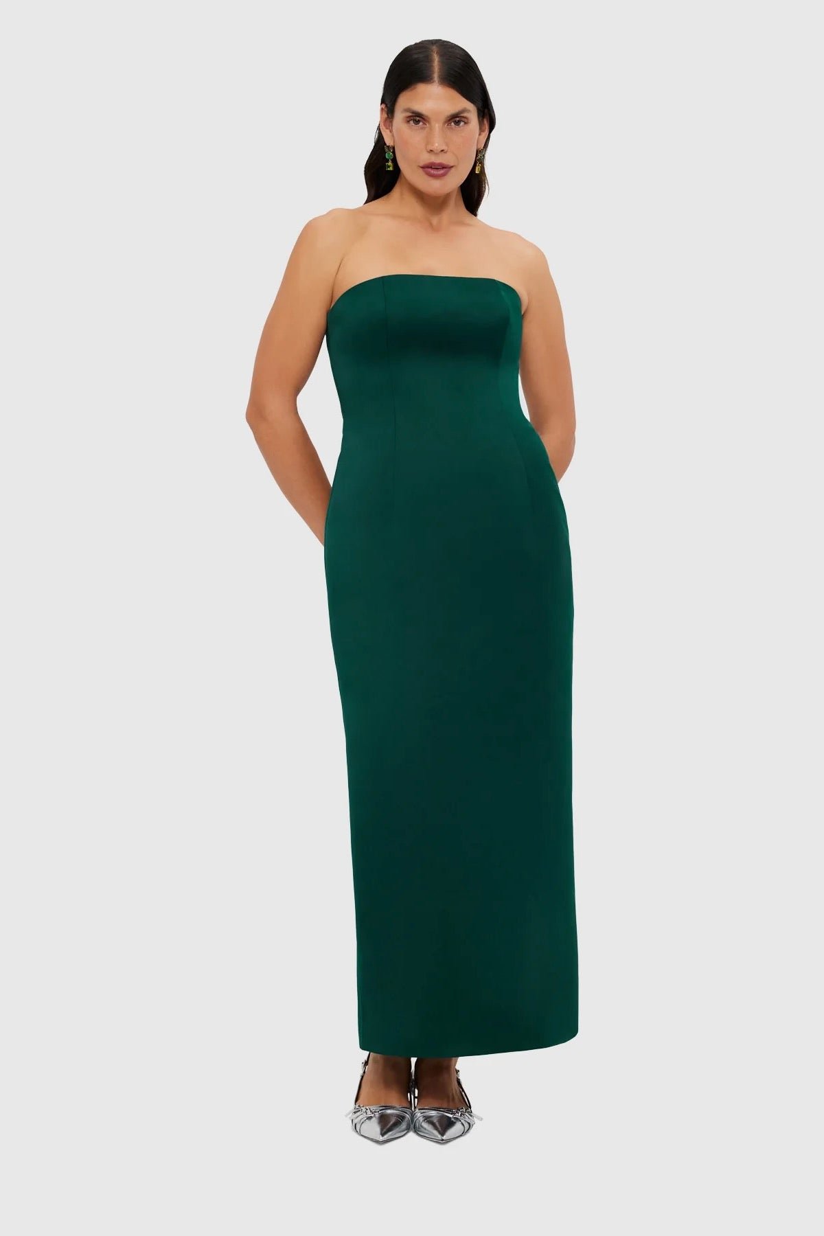 LEO LIN RAYNA BUSTIER MAXI DRESS - EMERALD photo 2