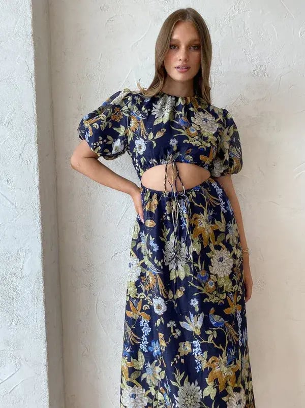 Sir The Label Lilian Puff Sleeve Midi Dress Size 1 / AU 8 photo 2