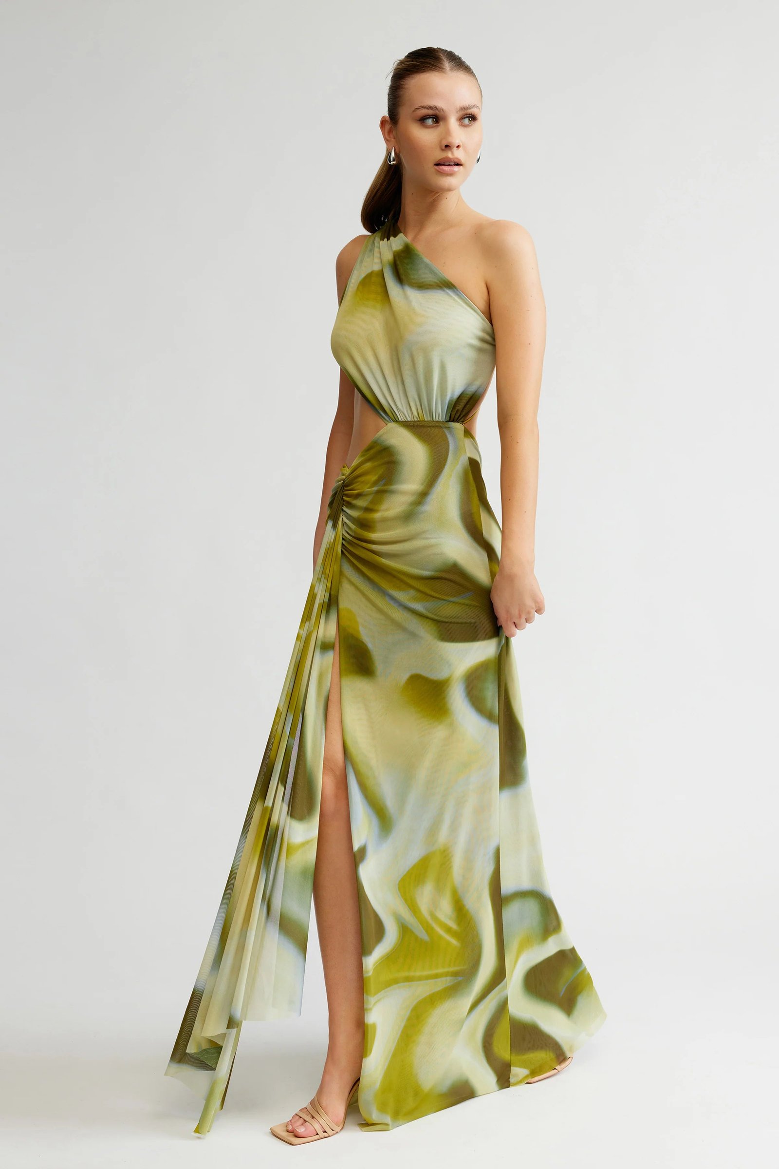 LEXI ZANIAH DRESS - SAGE LIQUIFY PRINT photo 6