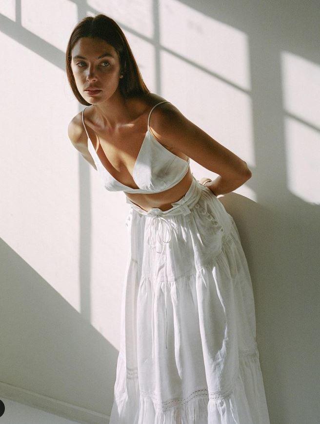 Joslin Linen Ramie Maxi Skirt & Oaklynn Linen Bralette Size 6 photo 2