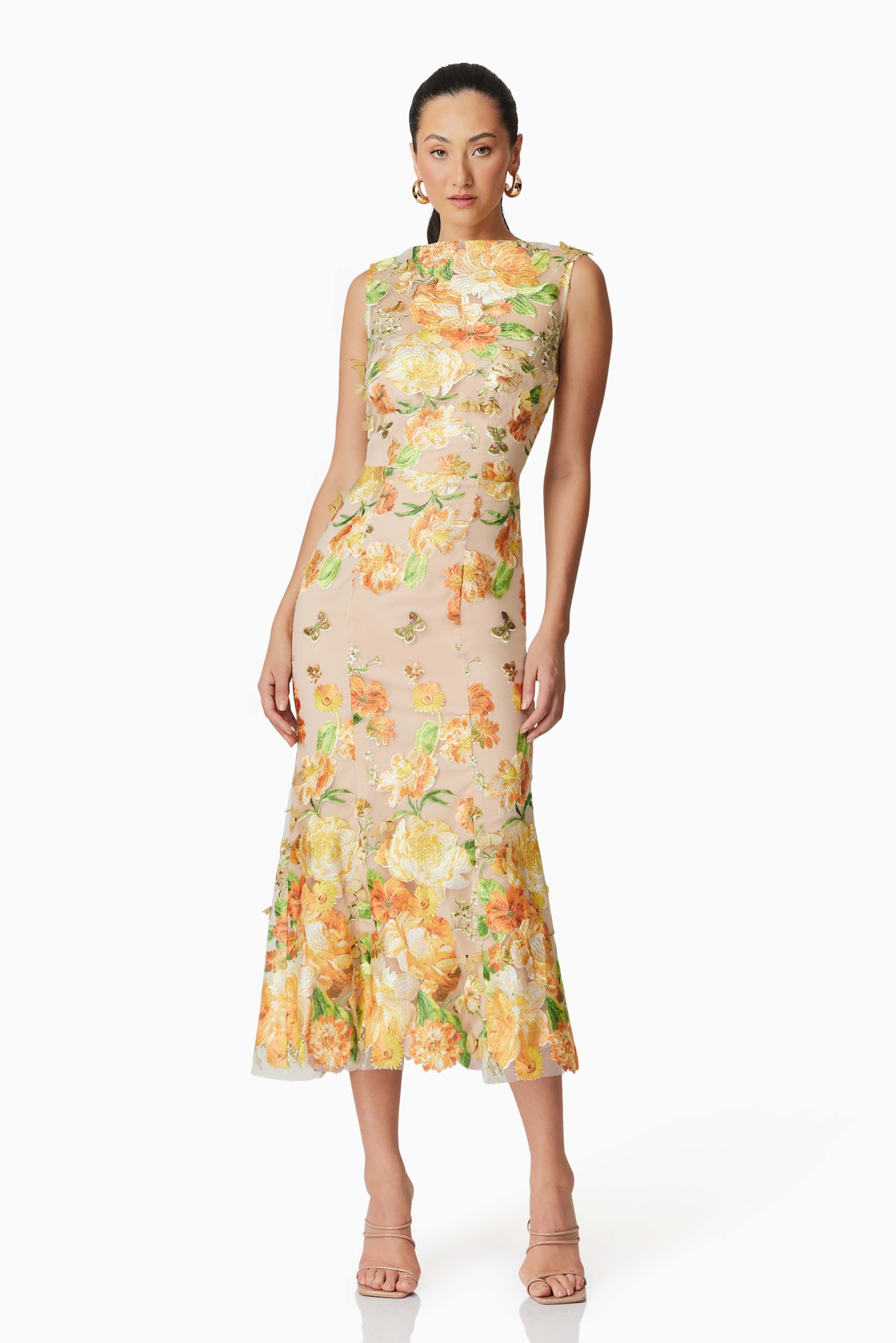 ELLIATT AELLA MIDI DRESS - YELLOW MULTI photo 4