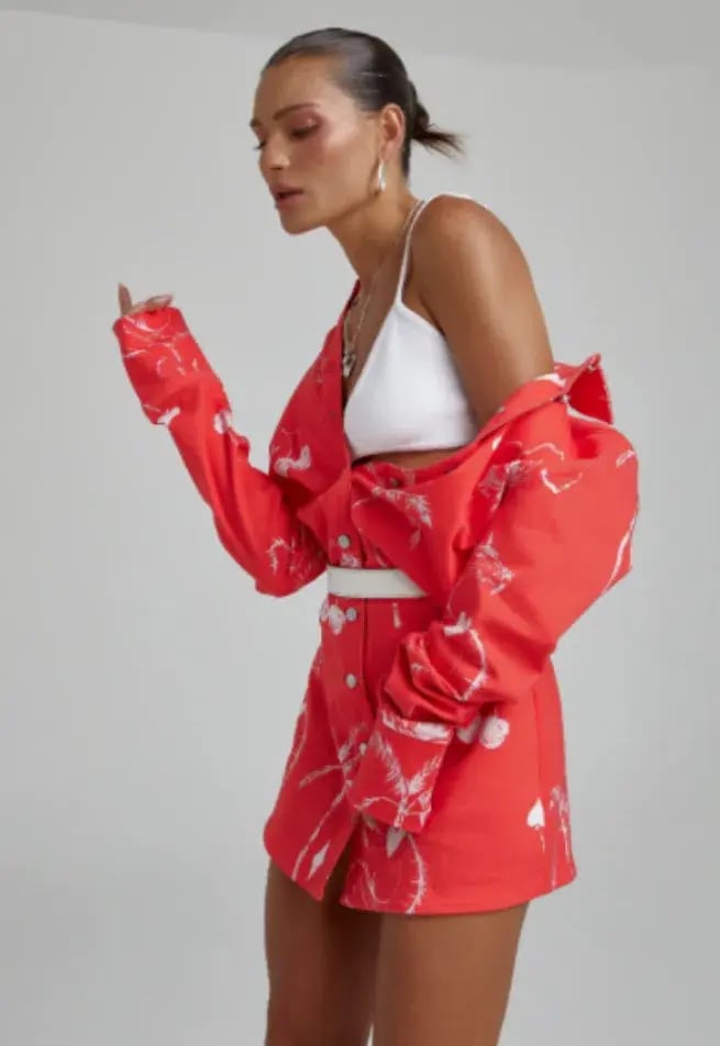 SUMMI SUMMI Denim Dress - Red Dragon of Hearts XL photo 3
