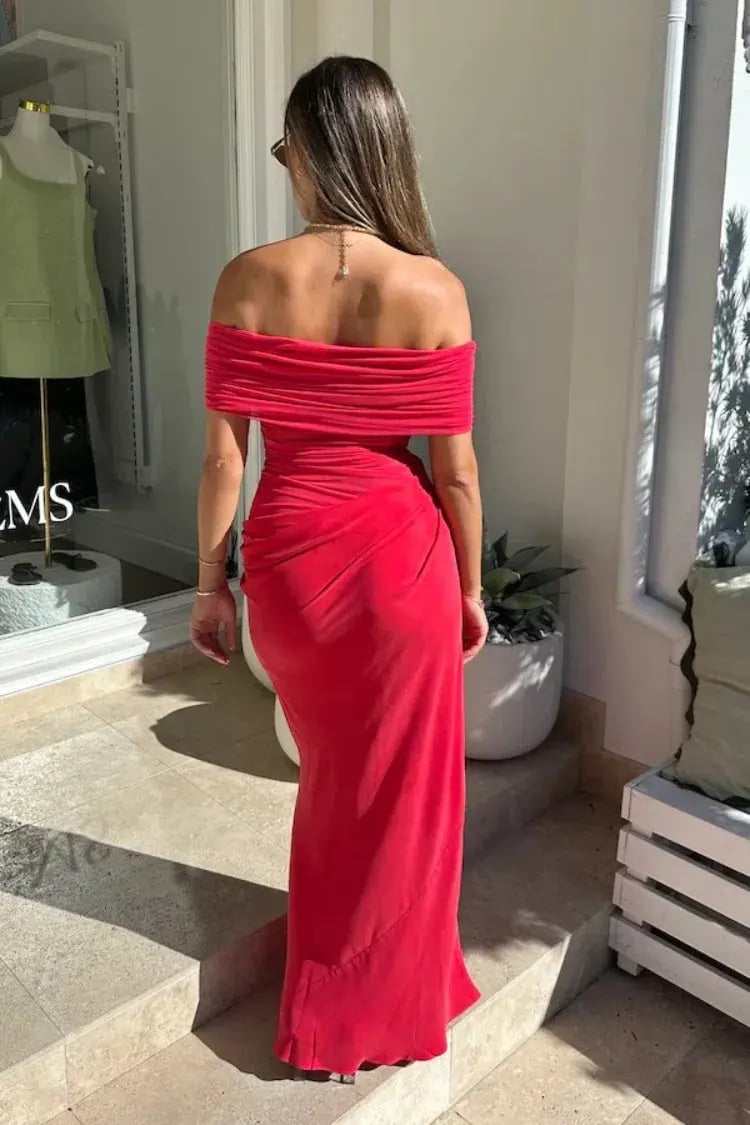 Benni Nico Off Shoulder Maxi Dress Watermelon Size 4 photo 2