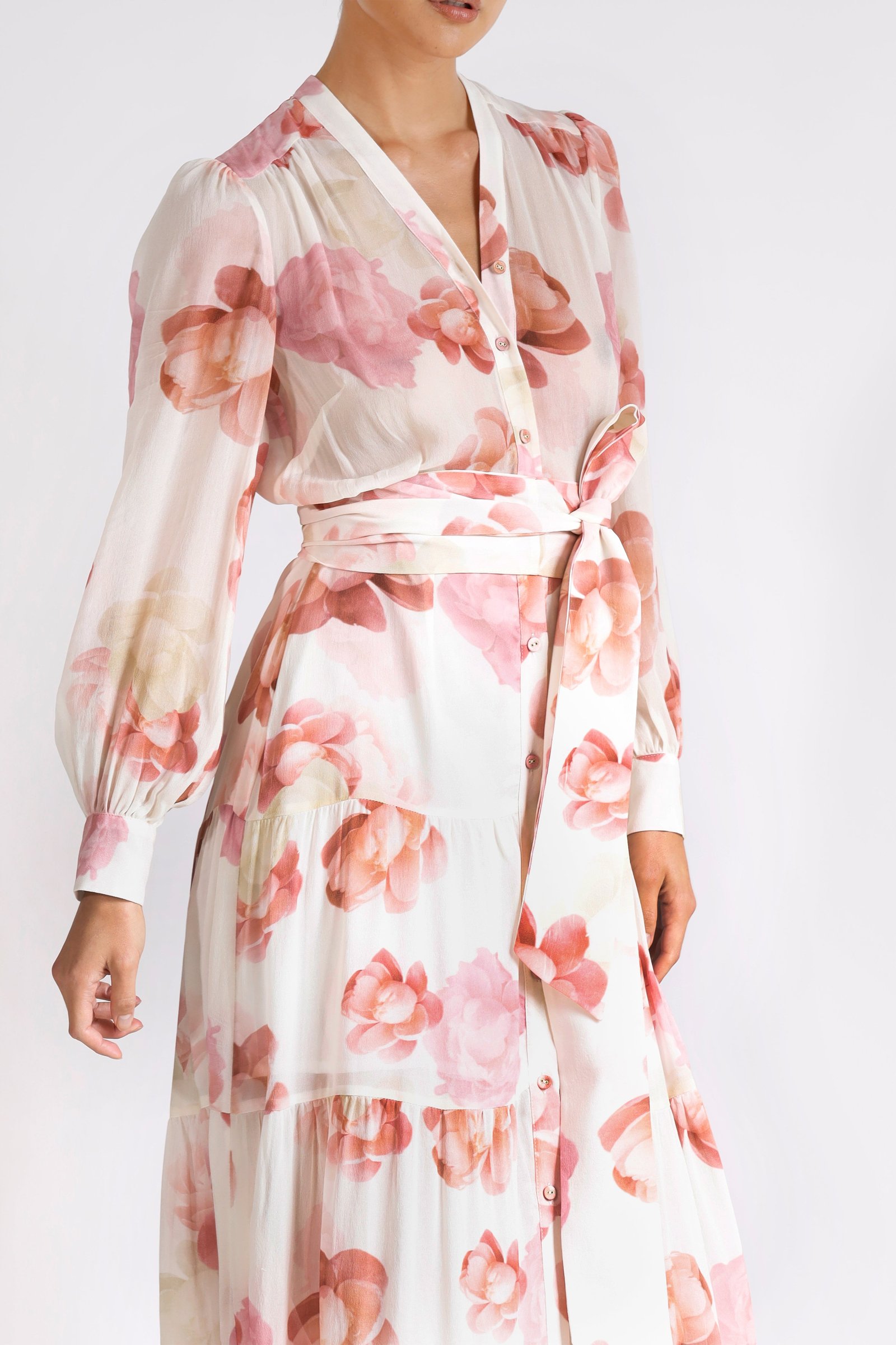 PASDUCHAS MEMOIRS SHIRT MIDI DRESS - PINK FLORAL photo 5