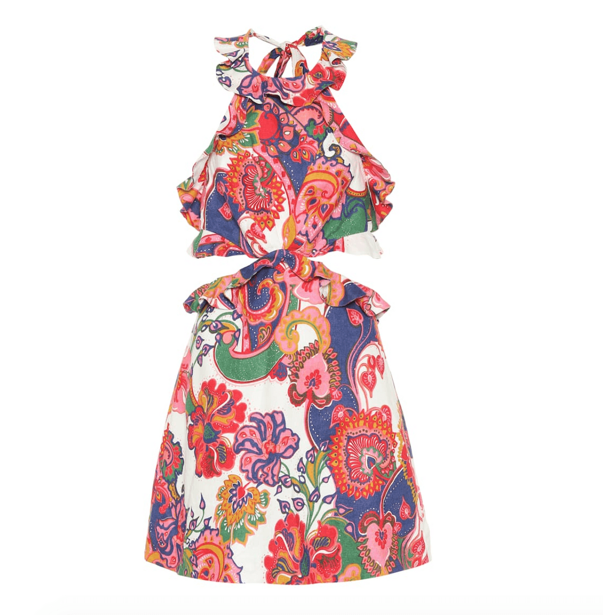 Zimmermann The Lovestruck Tie Back Mini Natural Paisley Floral Size 1 / Au 10 photo 3
