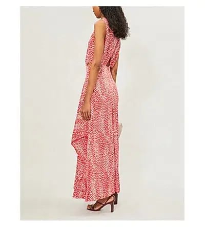 Maje Renila Red Leopard Print Maxi Dress Size 10 photo 2