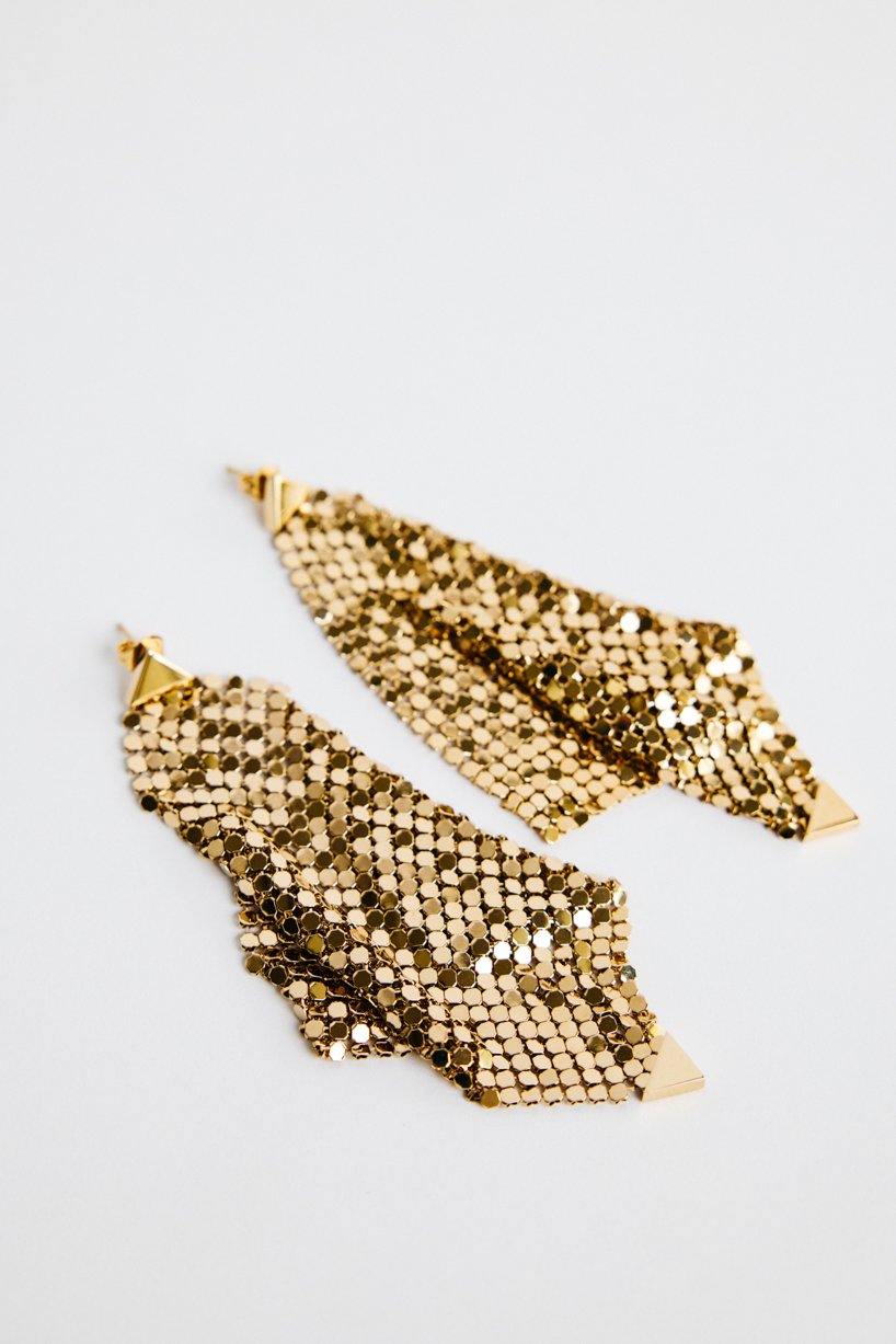 Paco Rabanne Gold-tone Chain Mesh Earrings photo 2