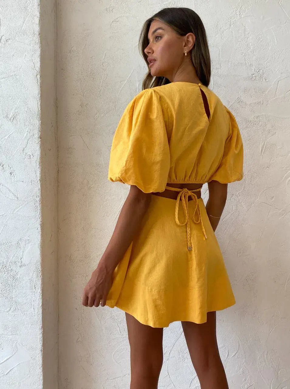 New Romantics Dolce Vita Short Sleeve Mini Dress Orange-Yellow Size 8 photo 3