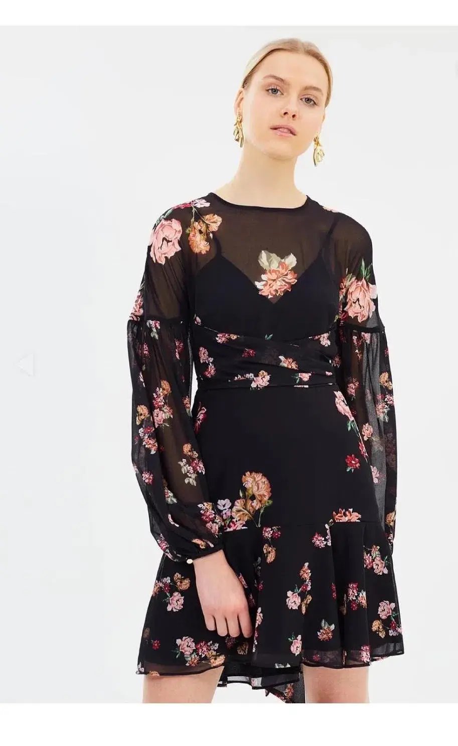 Keepsake the Label Evolve Long Sleeve Mini Dress Floral Size 6 photo 2