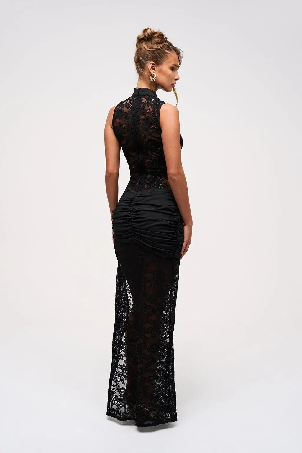 Murci Onyx Lace Keyhole Maxi Dress Black Size 10 photo 11
