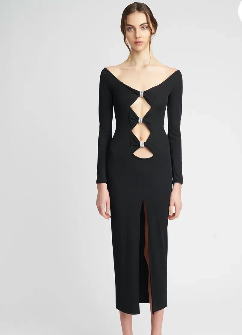 Nicola Finetti Romina Dress Black Size 10 photo 2