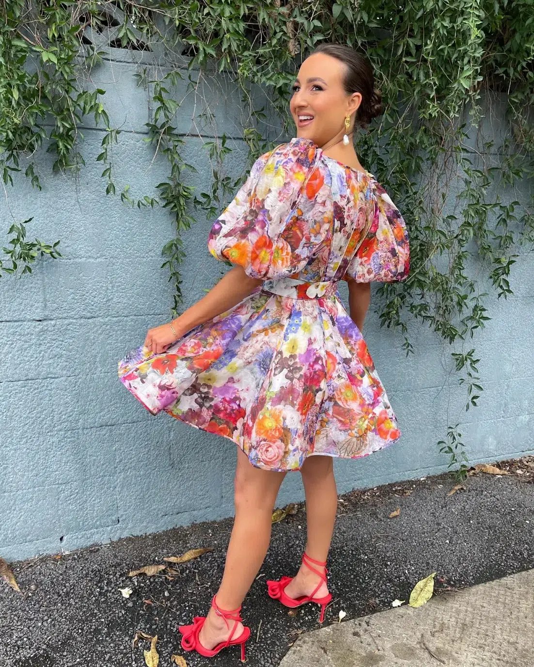 Zimmermann Prima Balloon Sleeve Mini Dress Floral Size 0 / Aus 6-8 photo 2