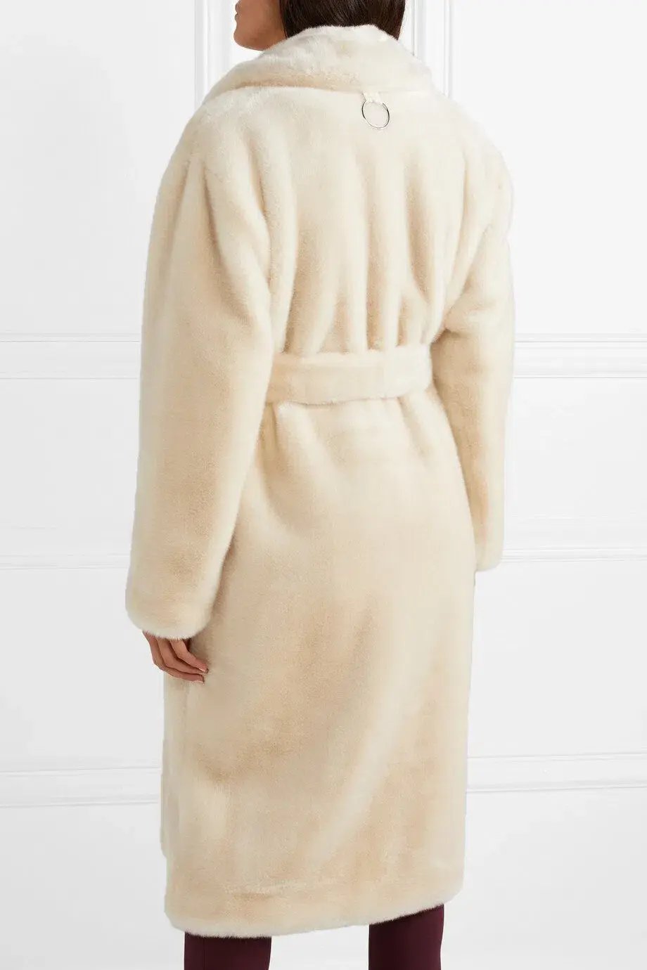 Tibi Luxe Faux Fur Oversized Coat Cream Size 10 photo 4