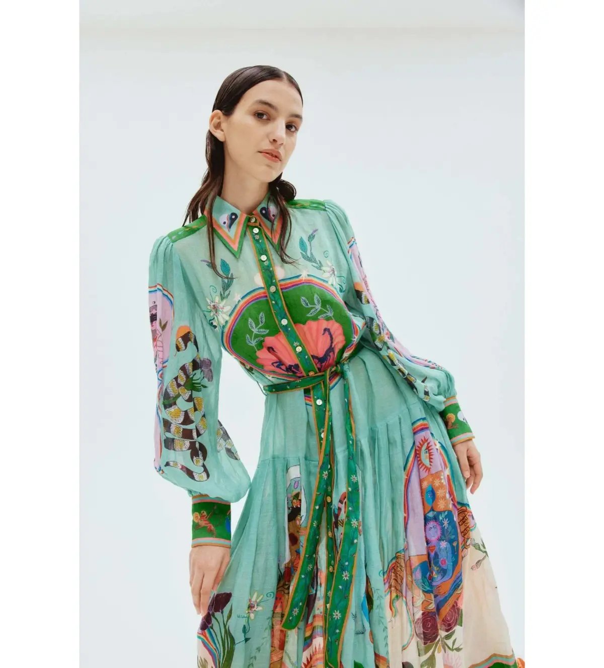 Alemais Evergreen Shirtdress Print Size 16 photo 5
