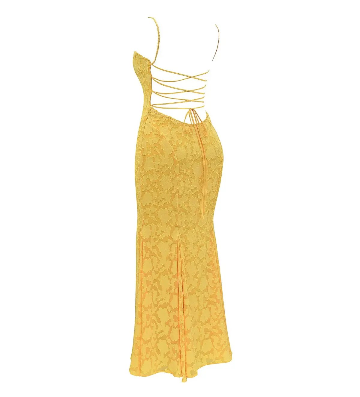 House of CB Joan Lace Up Back Maxi Dress Apricot Size XS/AU 6 photo 8