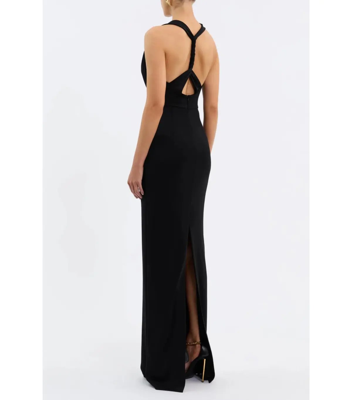 Rebecca Vallance Domenica Halter Gown Black Size AU 6 photo 5