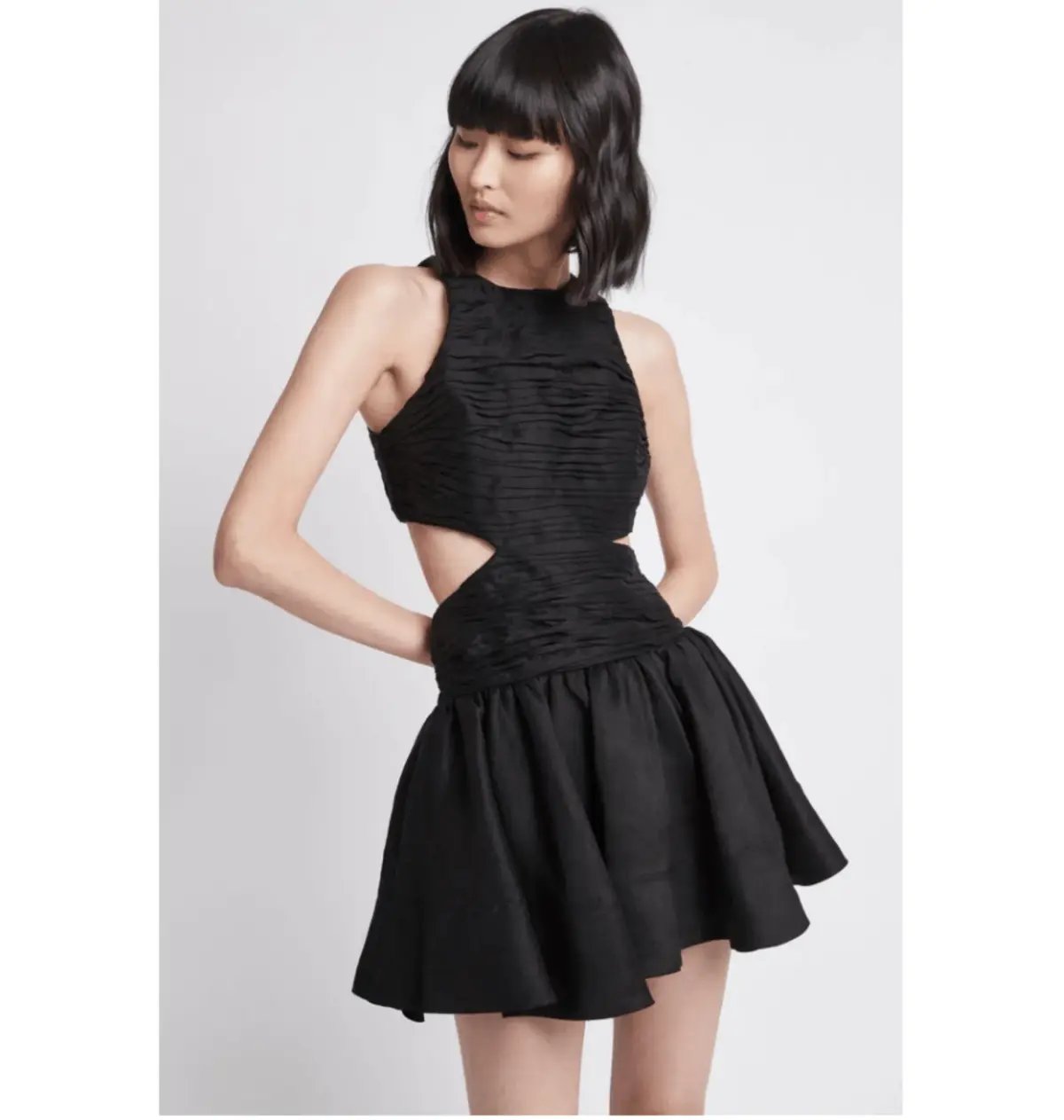 Aje Black Cut Out Mini Dress Black Size AU 12 photo 2