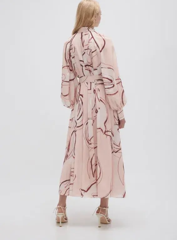 Aje Beatrice Pleated Midi Dress Print Size 10 photo 3