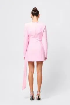 MOSSMAN SENSE OF MYSTERY DRAPED MINI DRESS / PINK / SIZE 12 photo 2