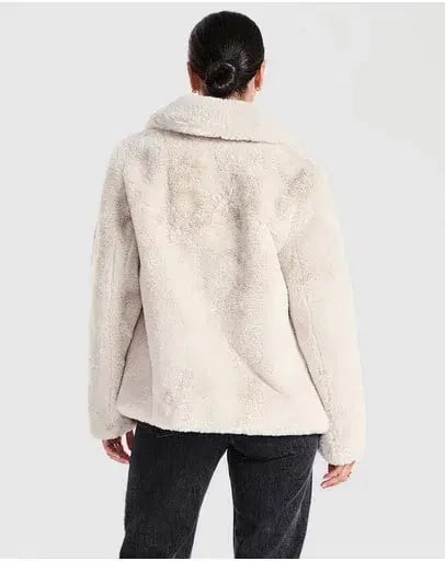Ena Pelly Marni Faux Fur Jacket Bone Size AU 12 photo 2