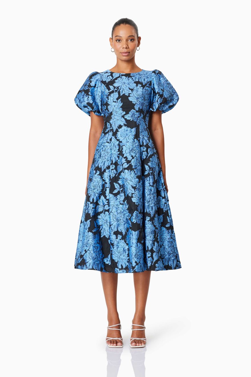 Elliatt Kayla Midi Dress - Blue Black photo 4