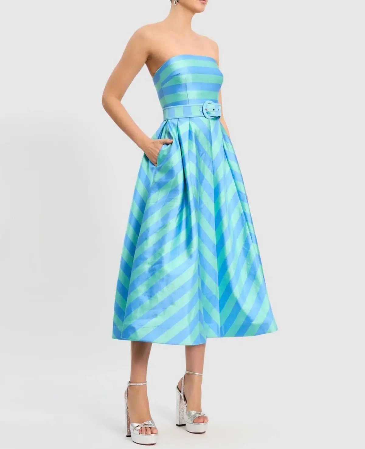 Rebecca Vallance Seychelles Midi Dress Blue Size AU 10 photo 2